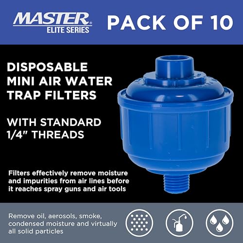 Master Elite Pack of 10 Disposable Mini Air Water Trap Filters with