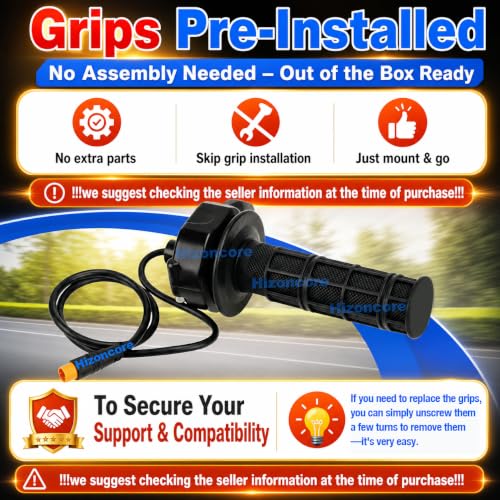 Full Twist Throttle for Macfox, Surron Throttle Grip for HappyRun Qlife - color: Black