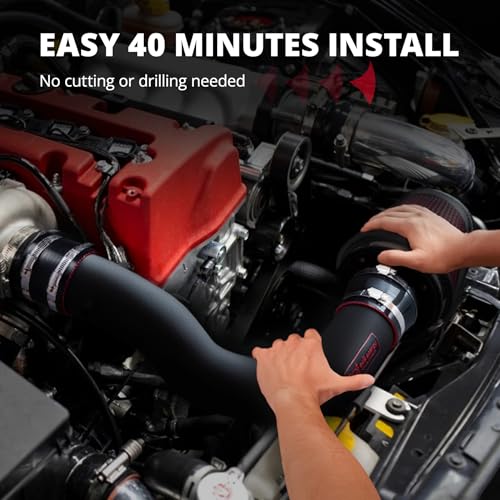 EVIL ENERGY Cold Air Intake Compatible for 2019-2024 Dodge RAM 1500 5.7L, Includes Heat Shield & Pre-Filter, Black