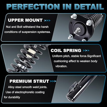 Front Struts Assembly Compatible with 2001-2002 Honda Civic Coupe or Sedan - size: 171433 171434
