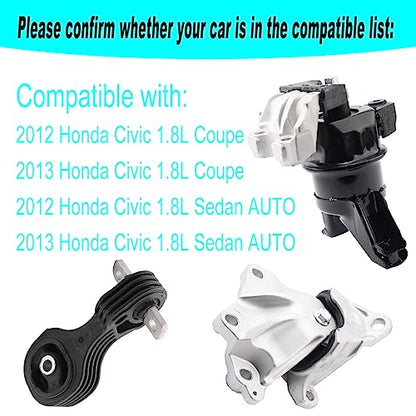 Engine Motor Mount for 2012-2015 Honda Civic 1.8L Coupe/Sedan - size: 2012-2015 Civic 1.8L