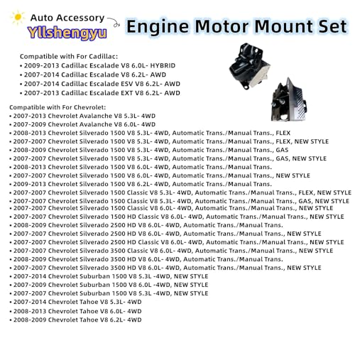 Engine Motor Transmission Mount Replace Kit for Trucks & SUVs - size: Set of 2