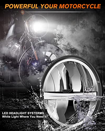 UNI-SHINE Motorcycle 5.75 inch LED Headlight 5-3/4'' DOT Approved with DRL High Low Beam Plug and Play Motor Bike Classic Headlamp - size: 1PC