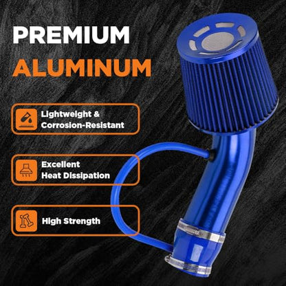 BARTOO 3 Inch Cold Air Intake Pipe Turbo Piping for Car Truck Blue - color: Z-Blue Pipe