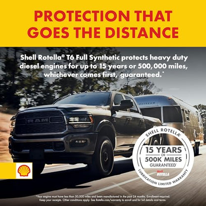 Shell Rotella 550046251 T6 Full Synthetic Multi-Vehicle 5W-30 Diesel Engine Oil (1-Gallon, Single Pack) - style: 1-Pack