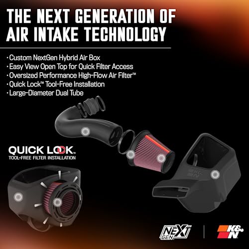 K&N NextGen Cold Air Intake System: High-Flow Cotton Filter: Compatible with 2011-2026 DODGE/JEEP: Durango, Grand Cherokee, 50-1563 - style: NextGen