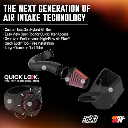 K&N NextGen Cold Air Intake System: High-Flow Cotton Filter: Compatible with 2011-2026 DODGE/JEEP: Durango, Grand Cherokee, 50-1563 - style: NextGen