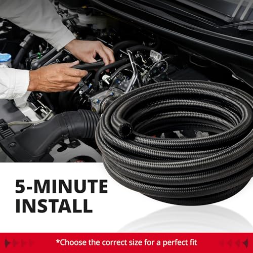 EVIL ENERGY 8AN Fuel Line Kit 20FT CPE Nylon Braided Hose with 12 Fittings - color: Black, size: 8AN 20FT