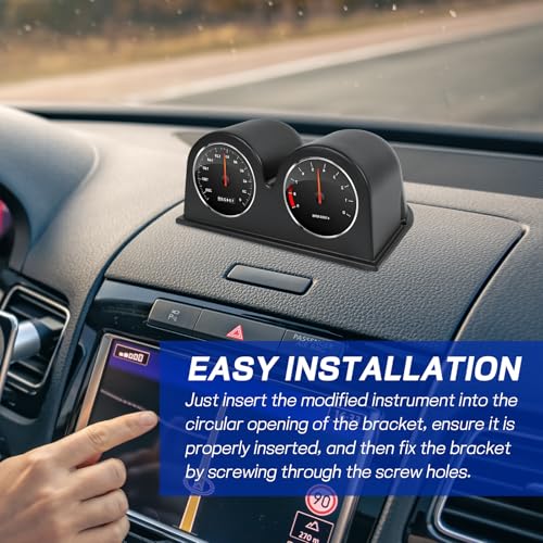 wuyaoyao Universal 2" 52mm Dual Hole Dash Gauge Pod Holder, Black - color: Black, size: 2-Hole