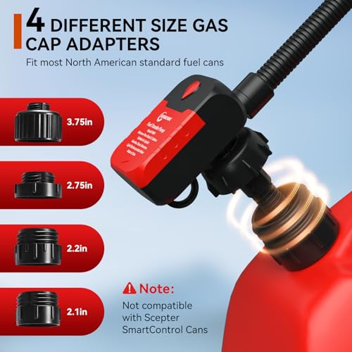 Fuel Transfer Pump with Auto-Stop,4.2 GPM electric gas can pump. - color: Red
