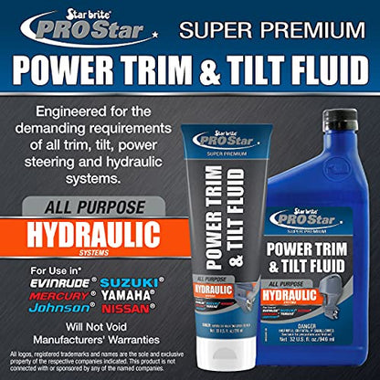 STAR BRITE Power Trim & Tilt Fluid - Formulated for Maximum Pump and Seal Life With Special Anti-Wear, Anti-Foam Additives, Superior Lubrication Additives and Corrosion Inhibitors - style: 10 Oz