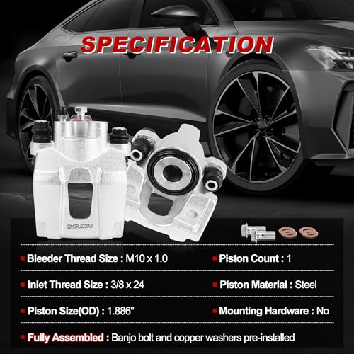 Rear Brake Caliper Set Right + Left Assembly 18-4754 18-4755 - style: Rear 184754 184755