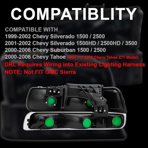 G-PLUS LED Headlights Fit 1999-2002 Chevy Silverado 1500 2500,Clear Lens - size: Fit Chevy Silverado 1999-2002(Clear/Chrome)