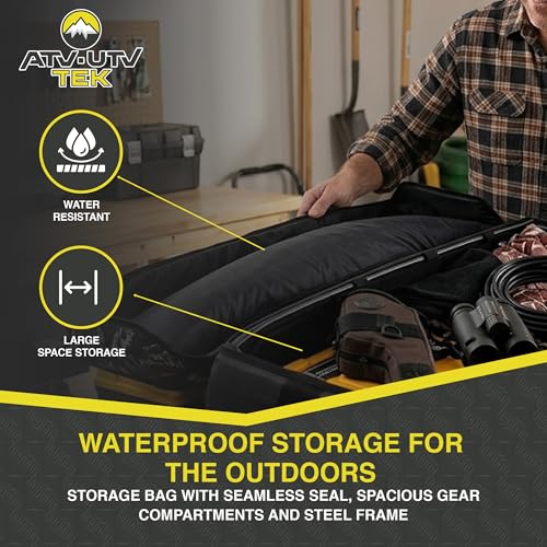 ATV Tek Arch Series Hunting and Fishing Expedition ATV/UTV Rear Rack Cargo Bag, Kings Mountain Shadow Camo, Waterproof ATV Bag with Spacious Compartments, Steel Frame Support.