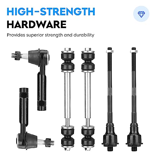 Front Control Arms w/Ball Joint for 99-06 Chevy Silverado/GMC Sierra 1500 4WD AWD (Front Torsion Bar Suspension), 02-06 Cadillac Escalade/EXT, 00-06 Suburban 1500 Tahoe Yukon, End Link Suspension Kit