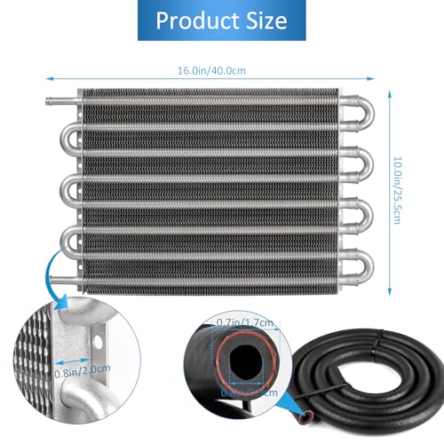 8 Pass Transmission Cooler Kit, Universal 5/16" Tube and Fin