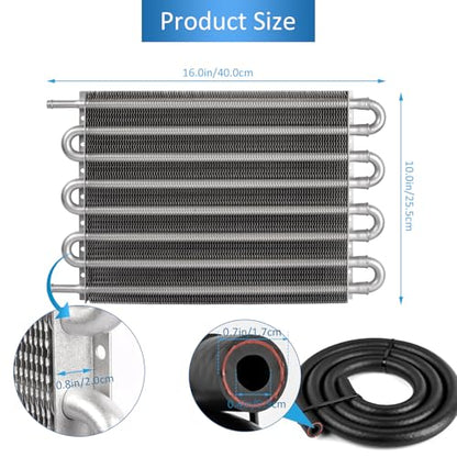 8 Pass Transmission Cooler Kit, Universal 5/16" Tube and Fin