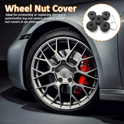 vvag 20PCS Car Wheel Lug Nut Covers, 17mm Wheel Bolt Cover Caps with Removal Tool, Black Lug Nut Covers Replacement 1K0 601 173 Compatible with VW Jetta Beetle Passat GTI CC (Black) - color: Black