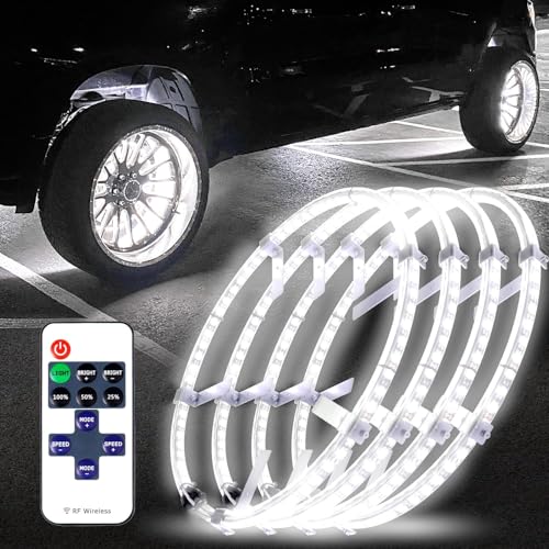 17inch Bright Pure White Double Row Wheel Lights for Truck Pickup - size: 17inch-0pod