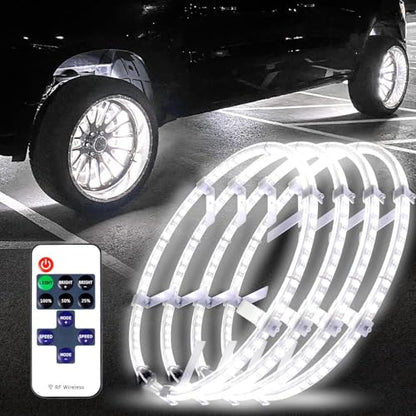 17inch Bright Pure White Double Row Wheel Lights for Truck Pickup - size: 17inch-0pod