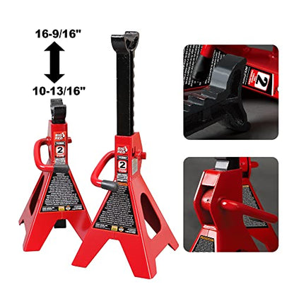BIG RED T82040 Torin Hydraulic Trolley Floor Service/Floor Combo with 2 Jack Stands and Rolling Garage/Shop Creeper, 2 Ton (4,000 lb) Capacity, Red - size: 2 Ton (4,000 lb) 3pcs Combo