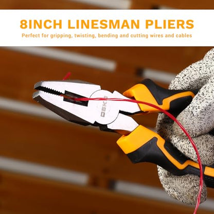 6PCS Pliers Set, 10" Water Pump Plier 8" Slip Joint/Linesman/Long Nose Plier 6" Diagonal 8" Adjustable Wrench | Premium CR-V Tools with Storage Bag for Home Repair, Workshop & DIY Professional Use