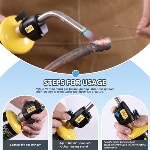 Propane Torch Head with Trigger-Start Ignition, Adjustable Heat - color: Black