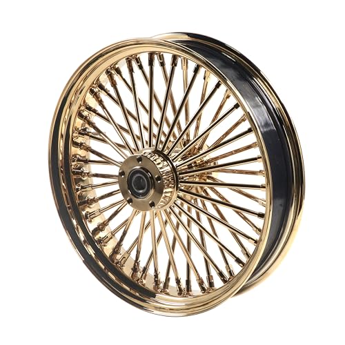 FatFlex Rear Wheel for Harley Dyna Softail Touring 18” Gold Fat Spokes - color: 18" x 3.5", Gold+Gold+Gold