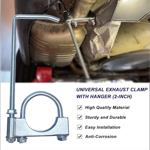 2" Universal Exhaust Clamp With Hanger, Muffler Hanger, Pack of 1 - size: 2"