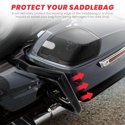 2014-2026 Rear Saddlebag Guard Crash Bar for Harley Touring Street Glide Road Glide Road King Electra Glide w/Cash Bar Support Bracket Kit - size: 2014-2026