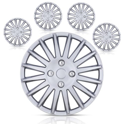 Auto Hubcap Set, R15 Wheel Cover Replacement, 15" Snap On Hubcaps - color: 5019-Lacquer-15