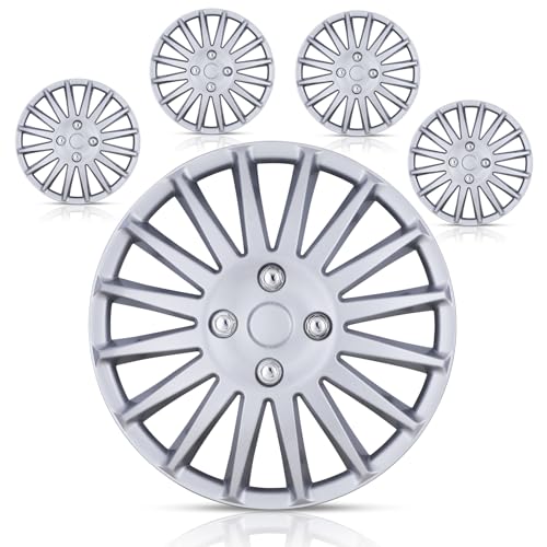 Auto Hubcap Set, R15 Wheel Cover Replacement, 15" Snap On Hubcaps - color: 5019-Lacquer-15