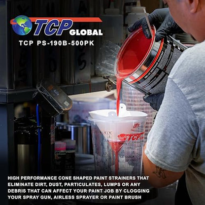 TCP Global - 190 Micron Filter Tips Ultra-Fine Paint Strainer, 500 Pack - style: 190 Micron (Pack of 500)