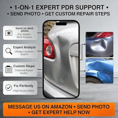 Dent Puller Kit - Paintless Dent Removal Tool with 100W Hot Glue Gun 10 Glue Sticks and 2-in-1 Slide Hammer T-Bar - for Car Body Repair Hail Damage Door Dings and Small Suction Cup - color: Black 01