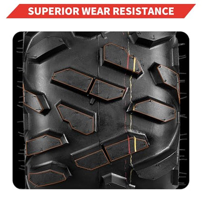 GarveeTech ATV Tires, 2 Pack 26x11-12 26x11x12 ATV UTV Tires for Trail, Desert, Mud, Dirt, Street, Sand, 6PR Tubeless - size: 26X11-12, style: Pattern A
