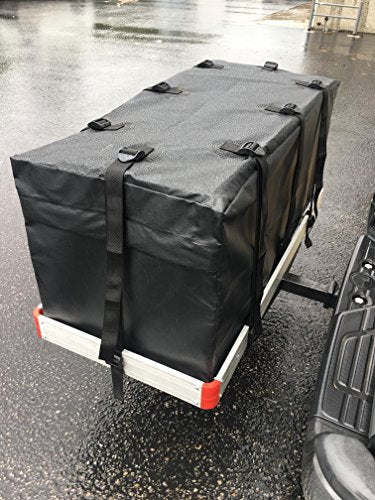 MaxxHaul Soft Shell Cargo Carrier Bag for Hitch Mount Cargo Rack, Heavy Duty Water Resistant, 47 x 20 x 20 Inch, Black with Tie Down Straps (70209) - style: Cargo Carrier Bag