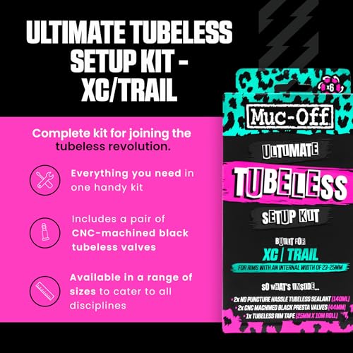 Muc-Off Ultimate Tubeless Setup Kit, XC/Trail, 25mm Tape, 44mm Valve - style: X-country