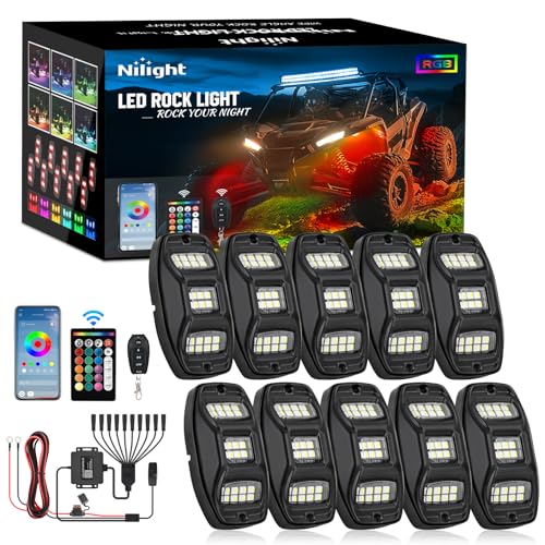 Nilight RGBW LED Rock Lights Kit 10 Pods 22 LEDs Wide Angle Lighting - color: RGBW 22LED, size: 10 Pods