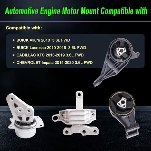 Engine Motor Mount fit Chevy Impala 14-20 Cadillac XTS 13-19 3.6 FWD - size: 2010 Allure 3.6L FWD