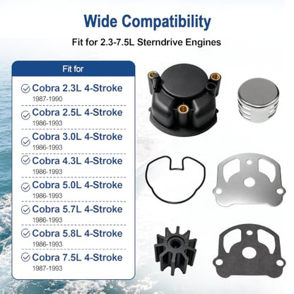 MARKGOO Water Pump Repair Kit 0984461 for OMC Cobra Stern Drive 2.3L-7.5L - color: 984461 fits V6 V8 2.3-7.5L