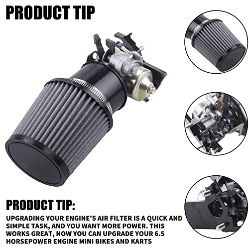 High Performance Upgraded Carburetor Air Filter adapter Intake Spark Plug Kit fit for Predator 212cc 6.5 Hp Honda Gx160 Gx200 196cc Coleman CT200U Trail CT100U Mini Bike Go Kart Racing (Silver) - color: silver, size: With carburetor