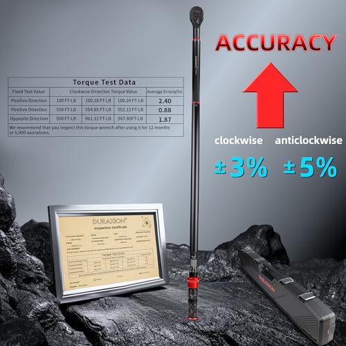 3/4-Inch Drive Torque Wrench 100-950ft.lb/135.58-1288.03Nm - size: 3/4" 1PC
