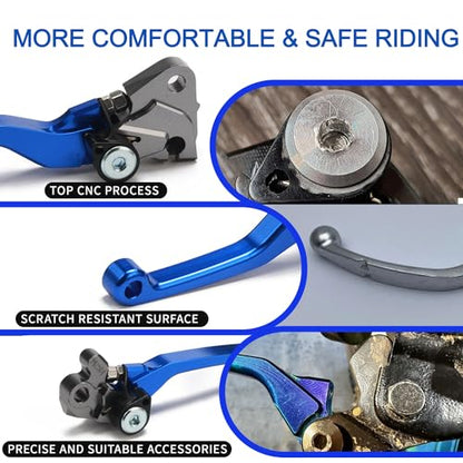 Motorcycle Brake Clutch Lever Pivot Levers Set Adjustable CNC for YZ85 2015-2025 YZ65 2018-2025 YZ 65 85 Dirt Pit Bike Blue - color: Blue