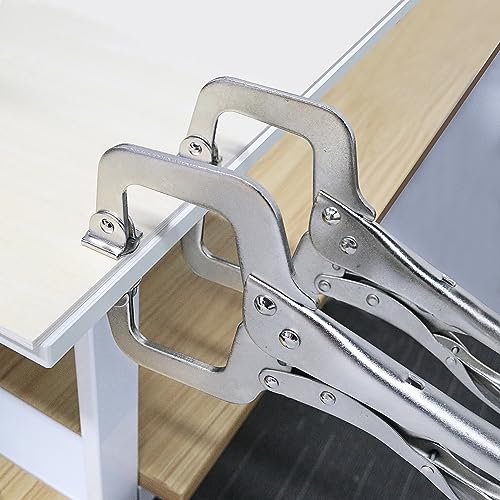 4 Pack 11 Inch C Clamp Locking Pliers,Locking C Clamp, Adjustable Nickel Plated C Pliers For Wood Working, Welding, Electrician Maintenance and more, by GENHAKON - size: 4 Pack 11 Inch