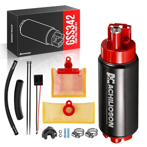 340LPH High Performance Fuel Pump, 40 PSI In-Tank Electric Fuel Pump Kit Compatible with Walbro GSS342 255LPH, for EFI Gasoline Applications, Installation Kit - size: GSS342 255LPH