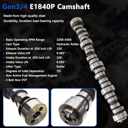AUCERAMIC E1840P 4.8L 5.3L 5.7L 6.0L Stage 2 Camshaft Kit for Chevrolet GMC