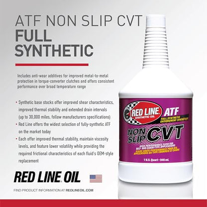 Red Line 30804 Synthetic Non-Slip Continuously Variable Transmission Fluid (CVT) - 1 Quart