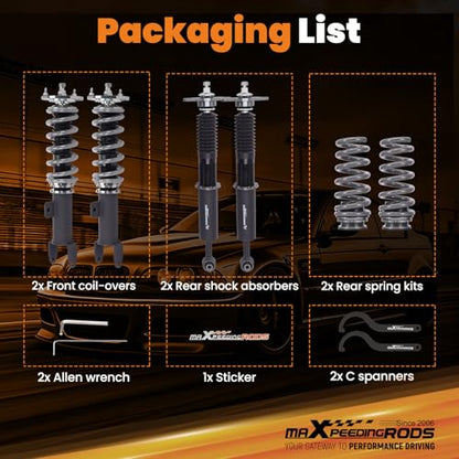 maXpeedingrods Coilover for Dodge Charger RWD 2011-2022, for Chrysler 300 RWD 2011-2023, 24 Levels Damper Adjustable Coilovers Suspension Kit, Height Adjustable Lowering Kit, T7 Upgrade Racing Struts