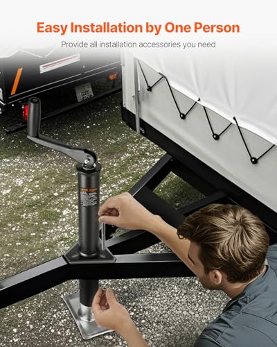VEVOR 2000 lbs A-Frame Trailer Jack, 13-3/4 Inches Vertical Travel, Trailer Jack Stand with Handle for Horse - size: 2000 lbs (13-3/4 inch Stroke)