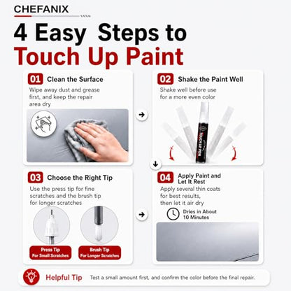 Touch Up Paint Pen for Tesla Model 3/Y/S/X (Quicksilver(PN00))–Exact Color Match Car Paint Scratch Repair, 2-in-1 Brush & Pen, DIY Chip & Scratch Fix,Automotive Scratch Repair Pen - color: Quicksilver(PN00)